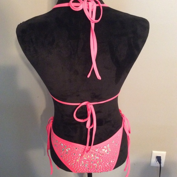 3 piece rhinestone swimsuit - Picture 6 of 7